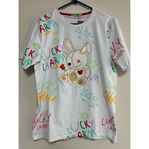 Lucky Charm Other - NWT Lucky Charm Doodle short sleeve crew neck white tee streetwear size small